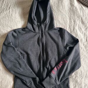 barre3 Charcoal Gray Zip-Up Hoodie Small